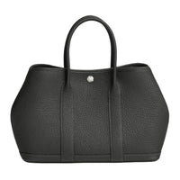 HERMES Garden Negonda Calfskin Handbag Women's Deep Bronze