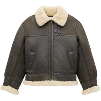 SAINT LAURENT Zip Up Drop Shoulder Aviator Jacket