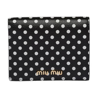 MIU MIU Madras Leather Wallet Women's Black