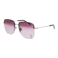 SAINT LAURENT Metal Irregular Shape Sunglasses Women's Silver