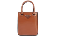 PRADA Leather Handbag Shoulder Bag Crossbody Bag Tote Small Size Women's Brown