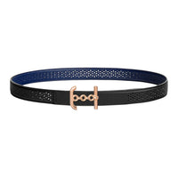 HERMES Calfskin Leather Belts Women's Black 2.4CM