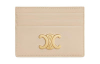 CELINE Triomphe Calfskin Card Holder Women's Nude