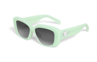 CELINE Acetate Irregular Shape Sunglasses Women's Green
