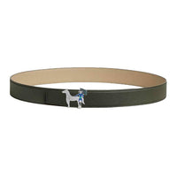 HERMES Leather Belts Men's Green Width 3.2CM