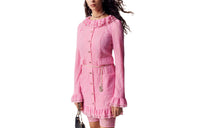 CHANEL Long-Sleeved Dresses Women's Pink