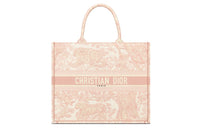 DIOR BookTote Fabric Handbag Large Size Women's Candy Color/Cherry Blossom Pink