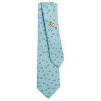 HERMES Mulberry Silk Ties Men's Sky Blue