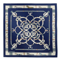 HERMES Cashmere Silk Shawls Women's Blue