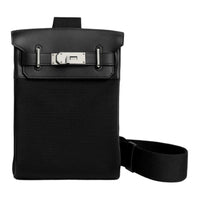 HERMES Hac A Dos Bivouac CanvasSwift Calfskin Sling Bag Men's Black