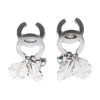 CHANEL 2005 Cc Leaf Stud Earrings