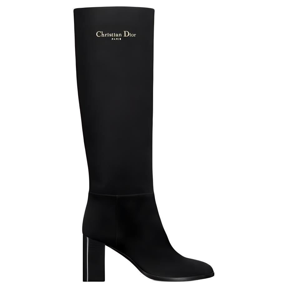 DIOR D-Town Knee-high Boots 8cm Women's Black