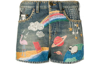 SAINT LAURENT Denim Shorts Women's Blue