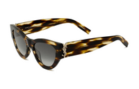 SAINT LAURENT Recycled Acetate Bio Nylon Irregular Shape Sunglasses Women's Brown