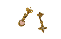 LOUIS VUITTON Metal Enamel Earrings Women's Gold