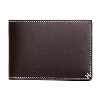 HERMES Box Leather Card Holder Women's 47 Chocolate