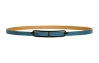 HERMES Roulis Buckle & Double-Sided Line Black Smooth Buckle Calfskin Leather Belts Women's Blue Width: 1.3cm