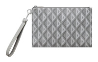 DIOR Smooth Cow Leather With Cotton Grey Canvas Card Holders File Pouches Clutches Men's Gray