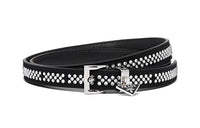 PRADA Stud Fashion Trend Pin Buckle Leather Belt Women's Black