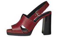 HERMES Eris One Strap Sandals 9cm Women's Red
