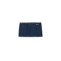 MIU MIU Logo-Embroidered Denim Skirt