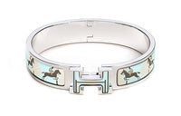 HERMES Bangle Women's Silver/Light Blue