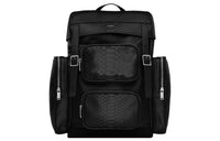 SAINT LAURENT City Python Skin With Lambskin Accents Backpack Men's Black