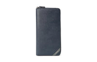 PRADA Cross Grain Cow Leather Clutches Wallets Large Size Men's Dark Blue