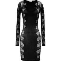 SAINT LAURENT Semi-Sheer Long-Sleeved Dress