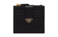 PRADA Cow Leather Wallet Women's Black