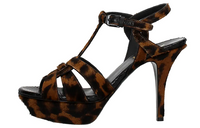 SAINT LAURENT Tribute Strap Sandals Women's Brown