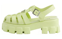 PRADA Rubber Roman Sandals 5.5cm Women's Green