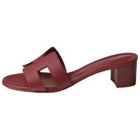 HERMES Oasis Rubber Sole Quiet Slide Slippers Women's Red
