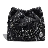 CHANEL 22Bag Denim Handbag, Shoulder Bag Women's Black