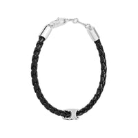 CELINE Brass, Calfskin, Rhodium Plated Bracelets Men's Black