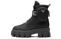 PRADA Women's Monolith Pouch Lace-Up Boot 'Black'