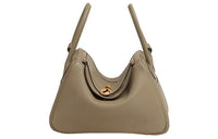 HERMES Lindy Clemence Bullock Leather Handbag Shoulder Bag Women's Malafa Beige