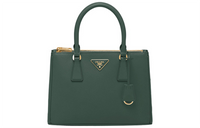 PRADA Leather Shoulder Bag Crossbody Bag Handbag Medium Size Women's Emerald