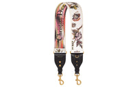 DIOR Embroidered Cow Leather Patchwork Shoulder Strap Bag Straps Women's White/Multicolor