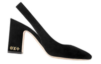 LOUIS VUITTON Chunky Heel High Heels Women's Black
