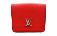 LOUIS VUITTON Calfskin Wallet Women's Ruby