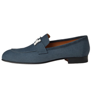 HERMES Paris Loafers Men's Sky Blue