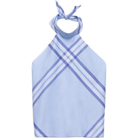 PRADA Checked Cotton Cropped Top