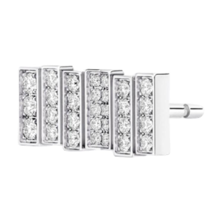 DIOR 18K White Gold Stud Earrings Women's Silver