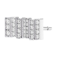 DIOR 18K White Gold Stud Earrings Women's Silver
