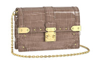 LOUIS VUITTON Trunk Crocodile Leather Shoulder Bag Crossbody Bag Wallet Women's Khaki