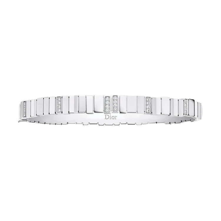 DIOR 18K White Gold Bangles Unisex Silver