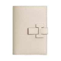 HERMES H Passant Epsom Leather Wallet Women's 10 Craie Milkshake White