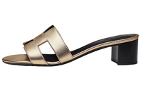 HERMES Slide Slippers Women's Gold