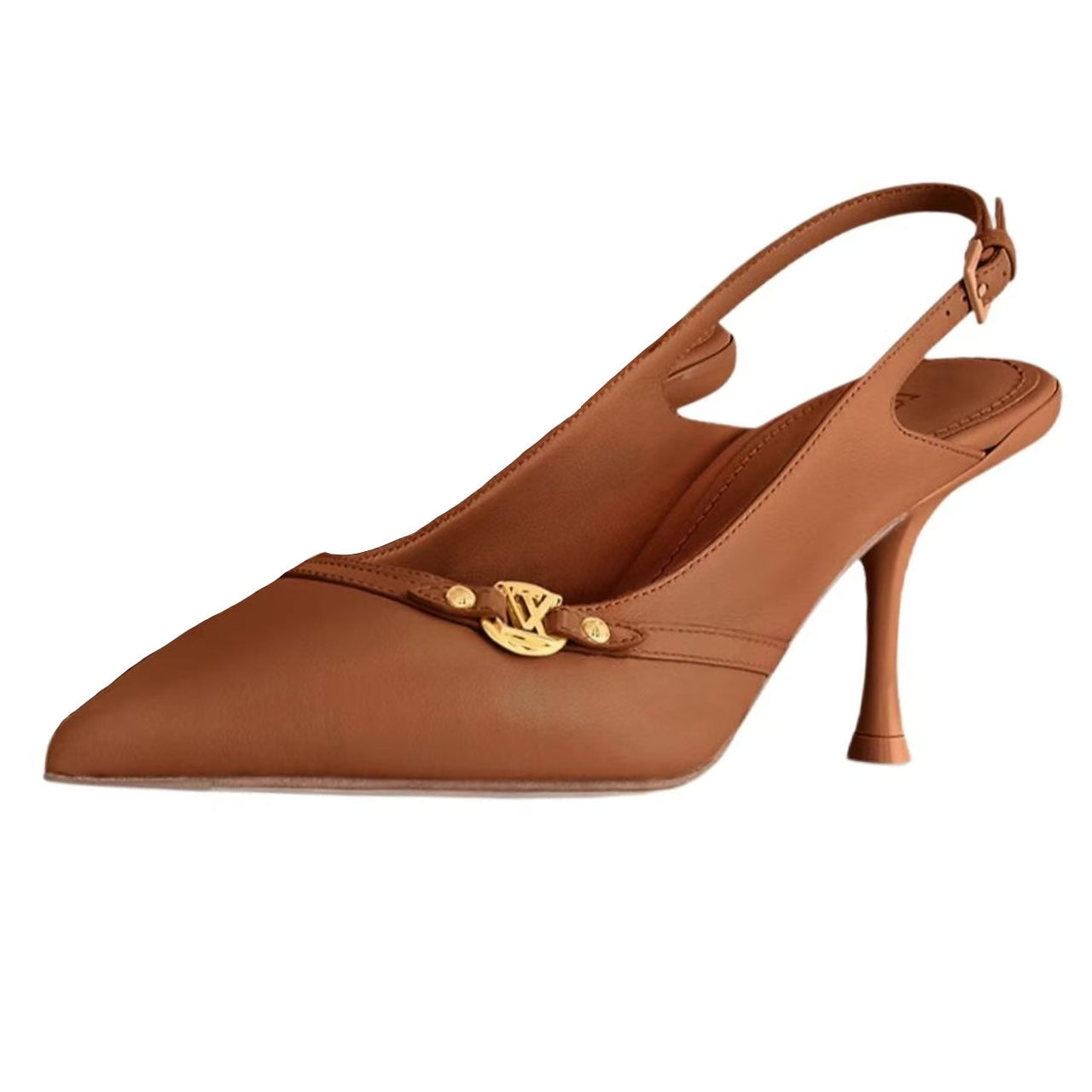 LOUIS VUITTON 6AM Slim Heel High Heels 7.5cm Women's Brown